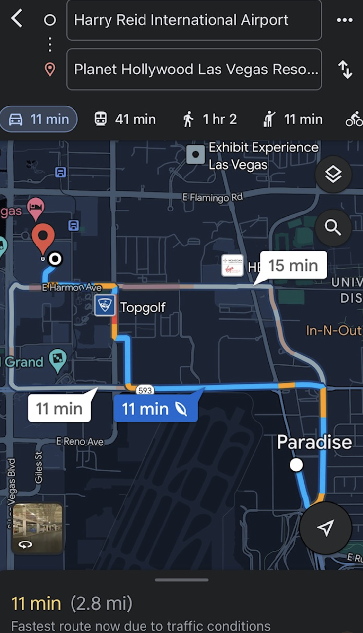 Google Map screenshot of Las Vegas