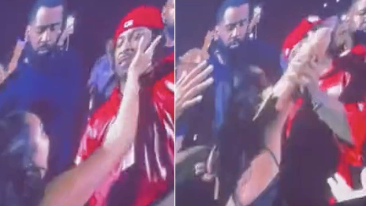 The incident comes after another fan tried to grab Drizzy's throat as he walked through the crowd during his show.
