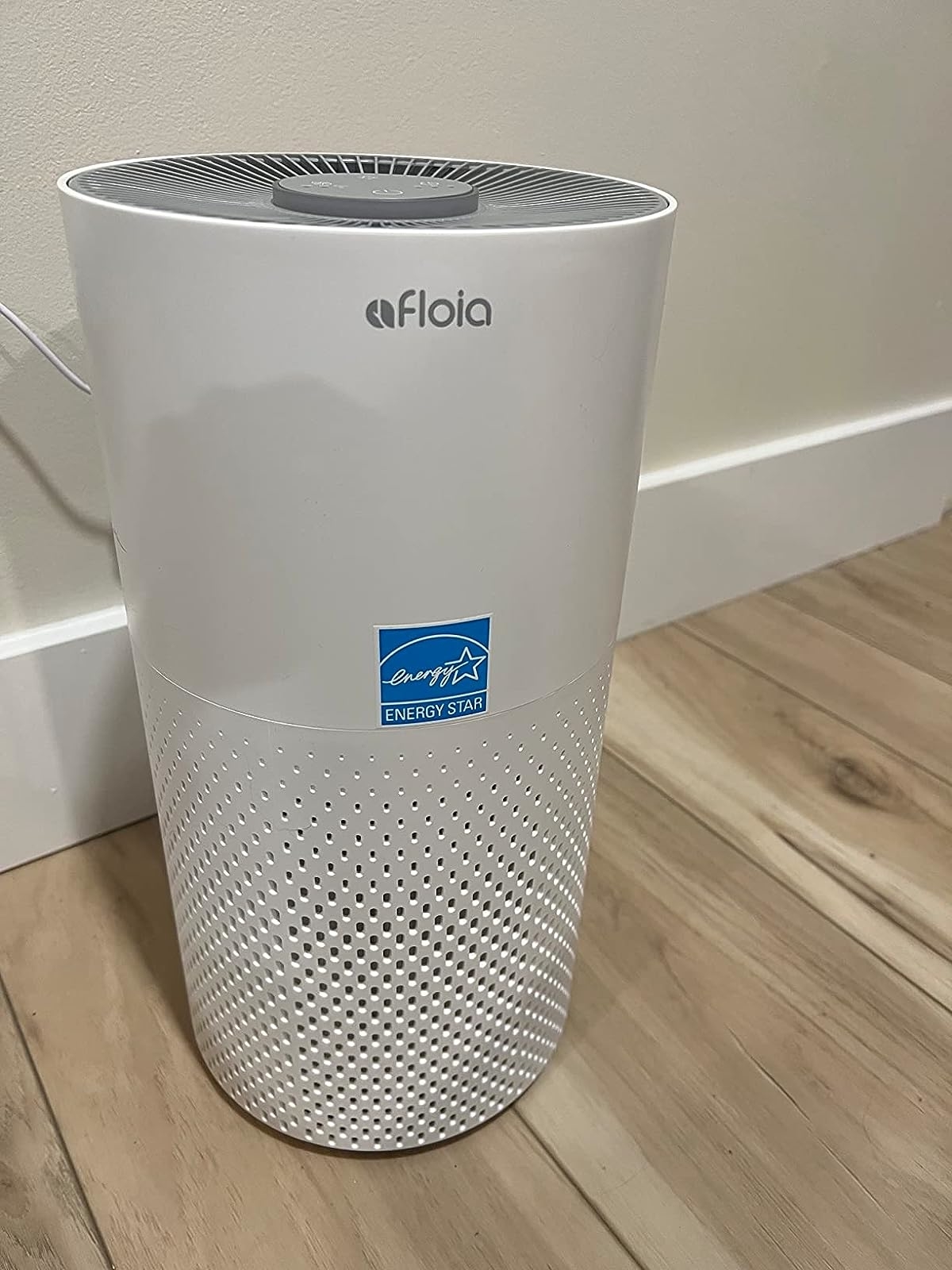 a reviewer photo of the air purifier