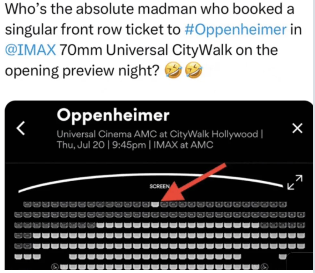 Seating arrangement for &quot;Oppenheimer&quot;