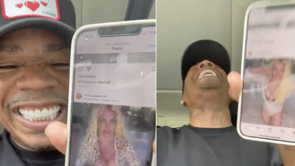 The 47-year-old rapper has repeatedly shared videos of him reacting to some of Spears' racier content.