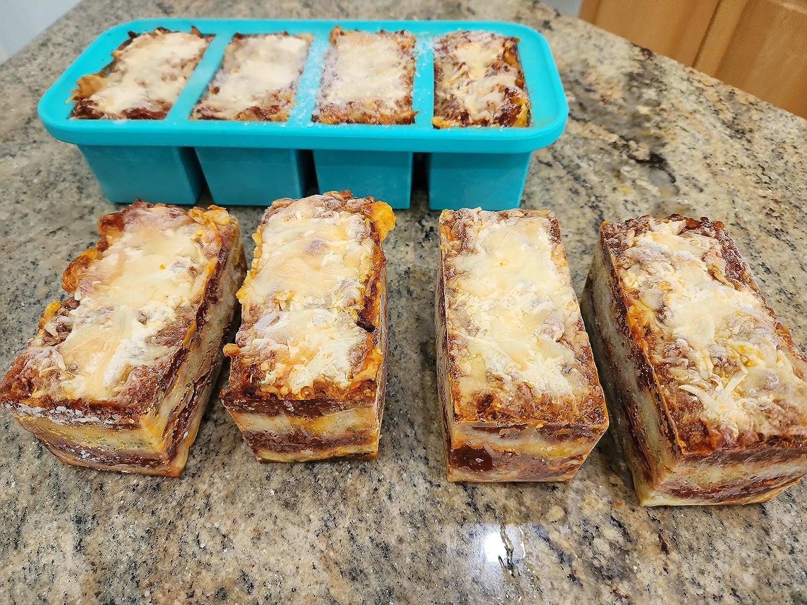 the trays with lasagna inside