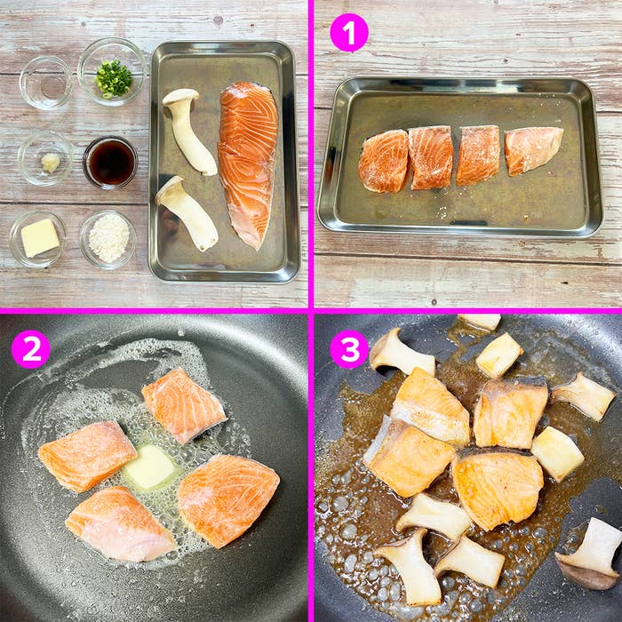 カリカリに焼いたサーモンとガーリックパルメザンチーズのレシピ