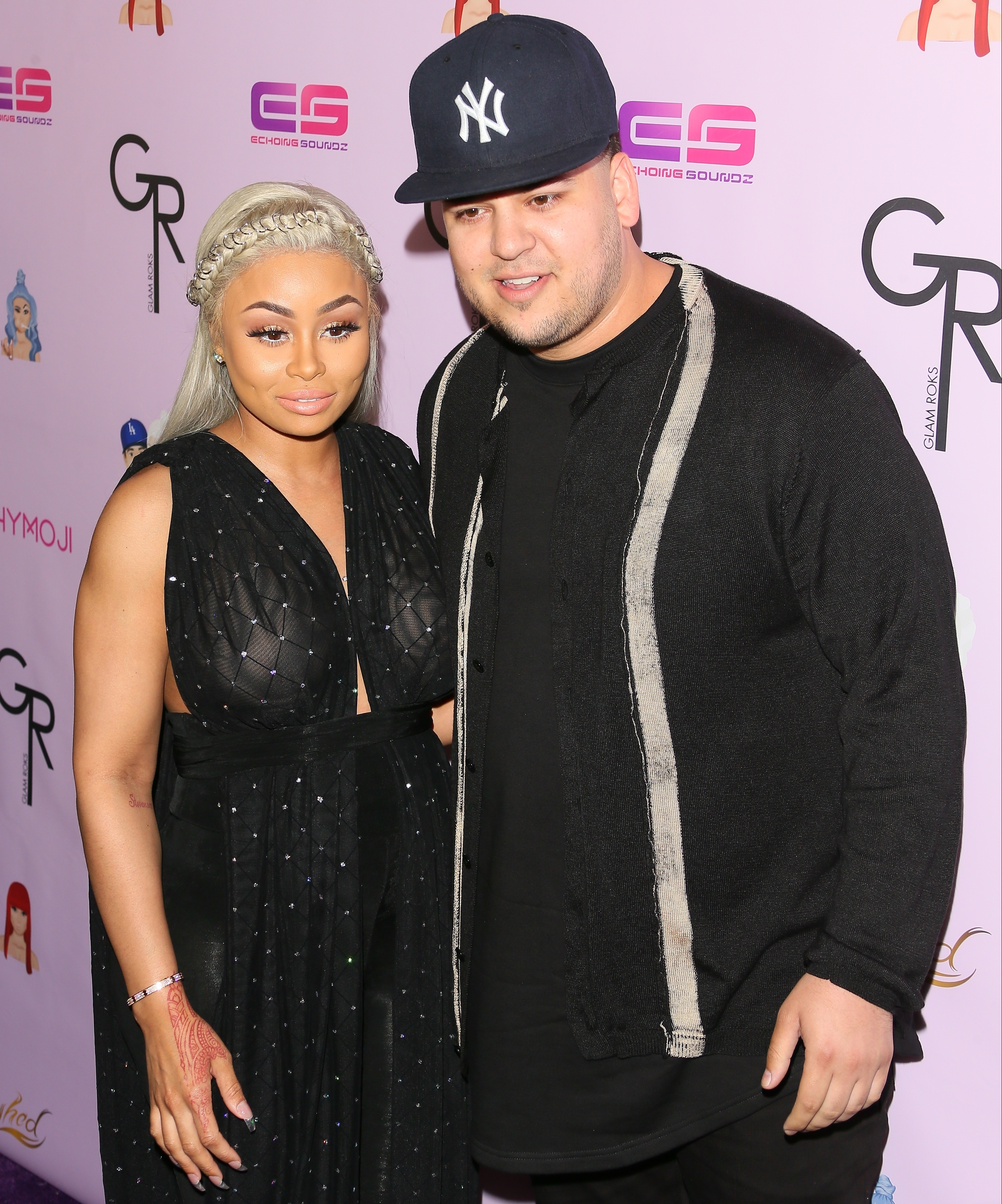 Closeup of Blac Chyna and Rob Kardashian