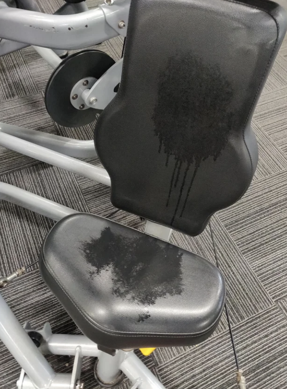 A sweaty seat in a gym