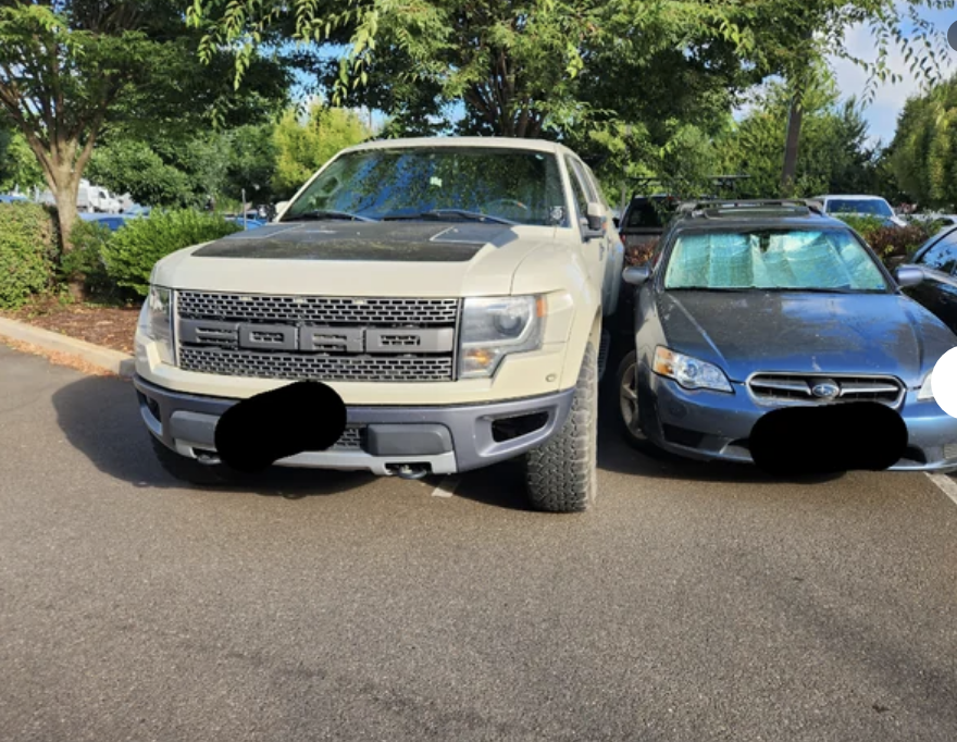 A car parked incorrectly