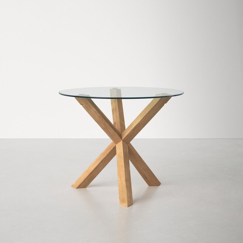 Barnett round dining table with glass top