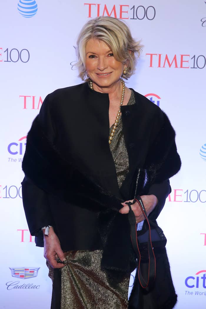 A closeup of Martha Stewart at an event