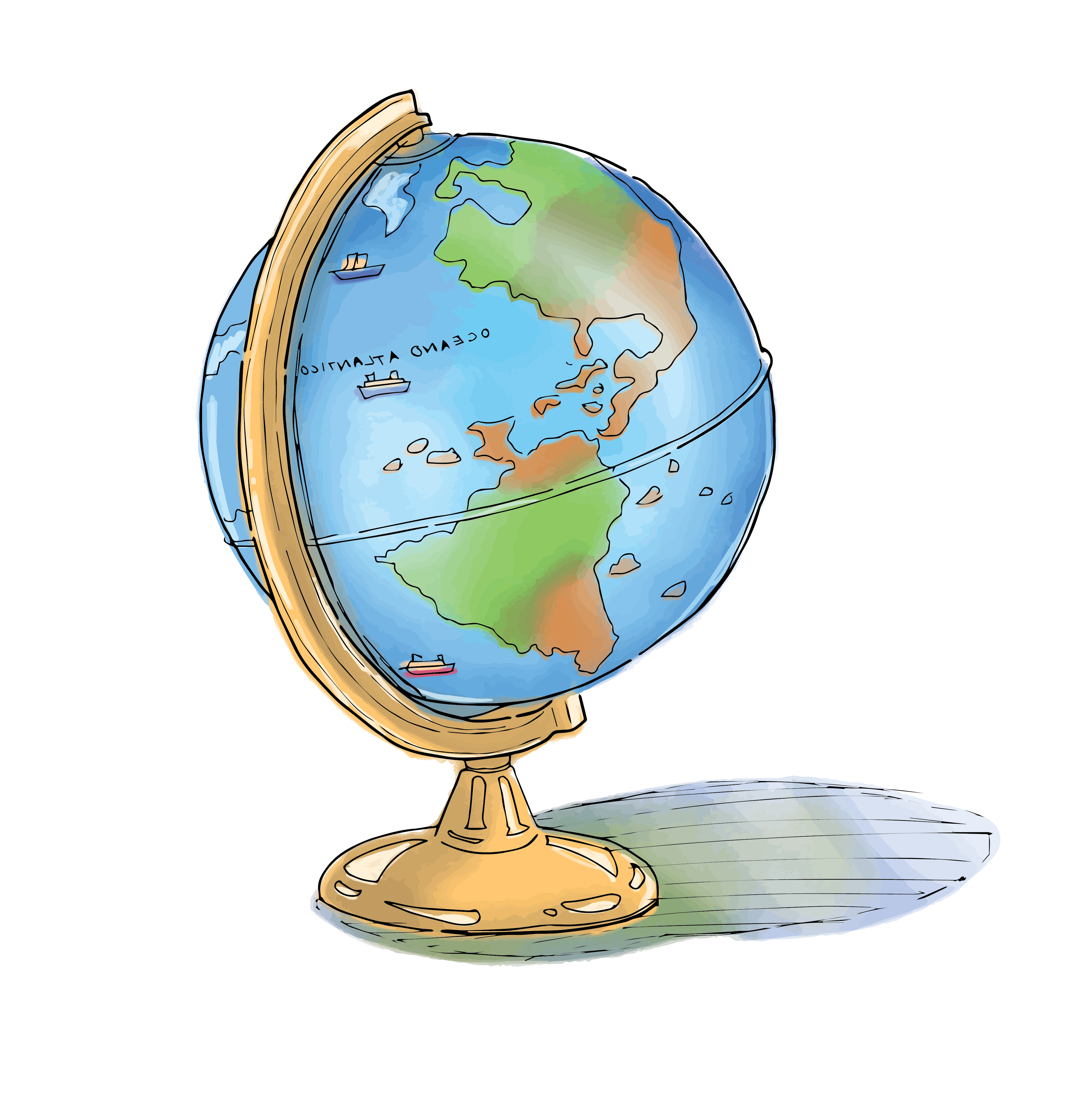 An illustration of a globe