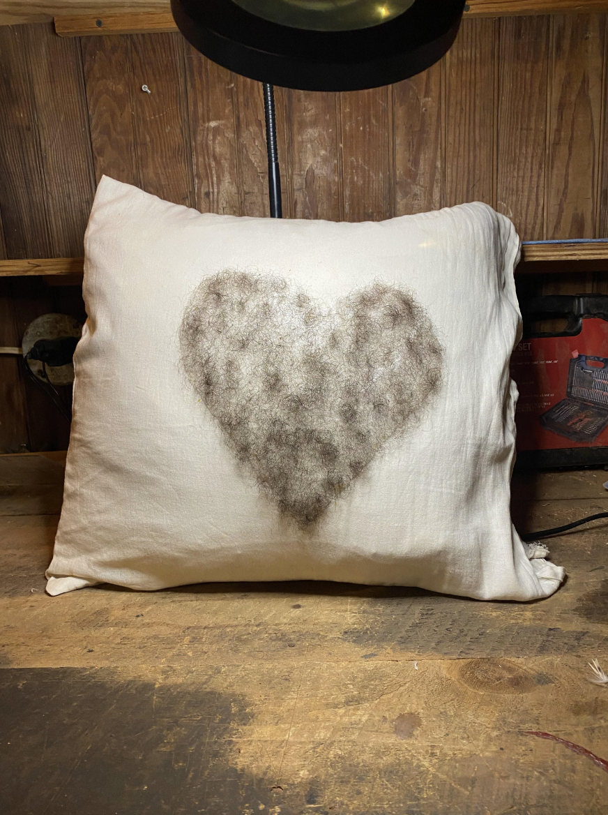 A heart made out of chest hair