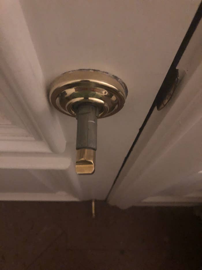 A broken door knob
