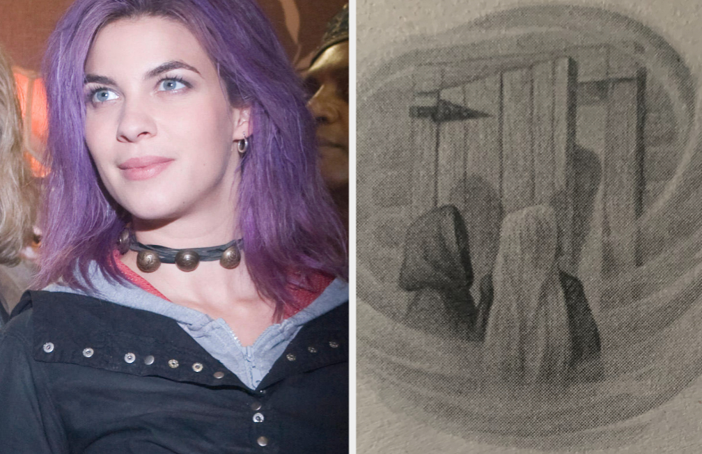 Tonks in the movies and Bellatrix and Narcissa illustrated in the books
