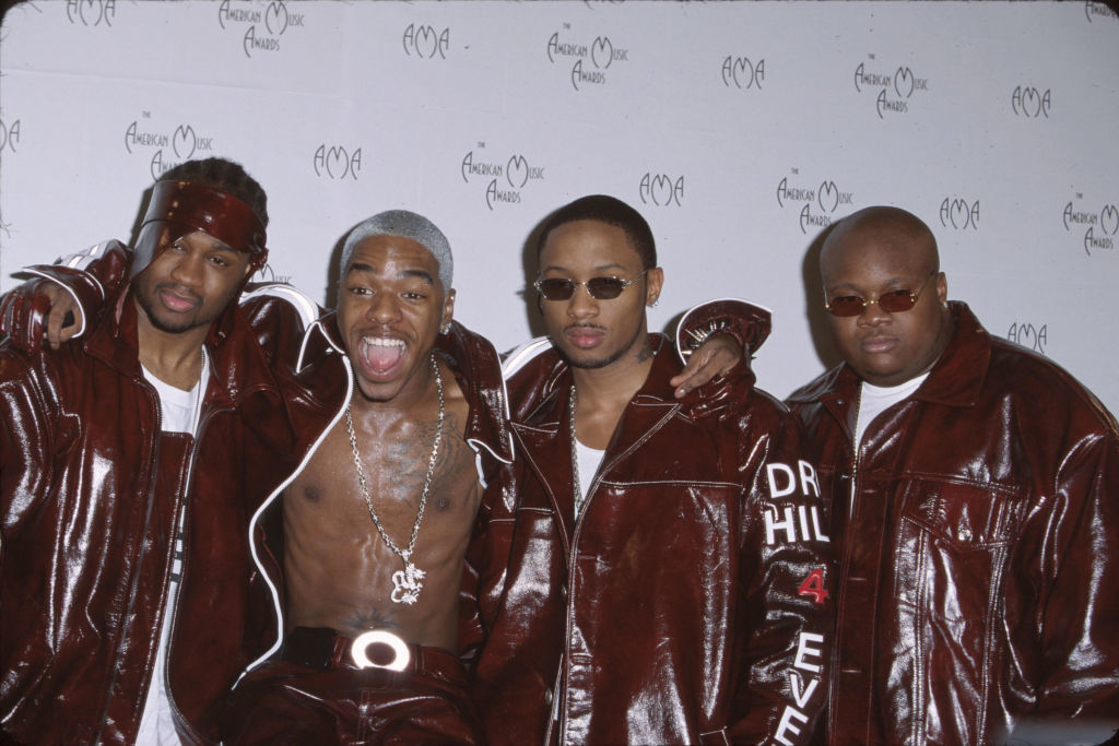 Close-up of Dru Hill members at a media event