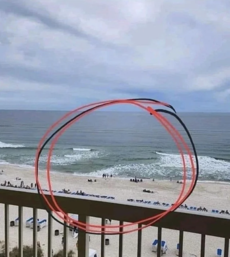 A rip current in the ocean