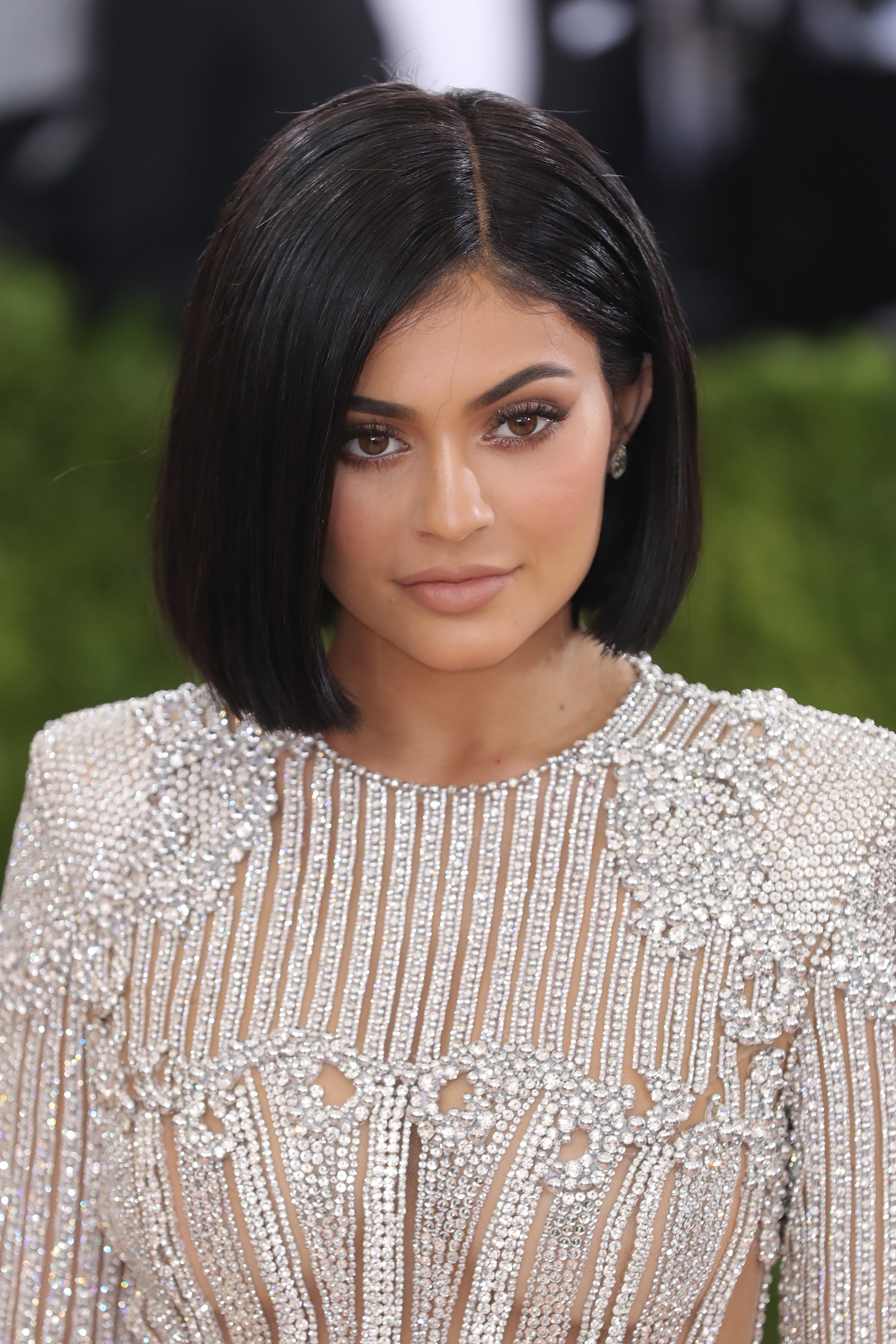 Close-up of Kylie at a press event