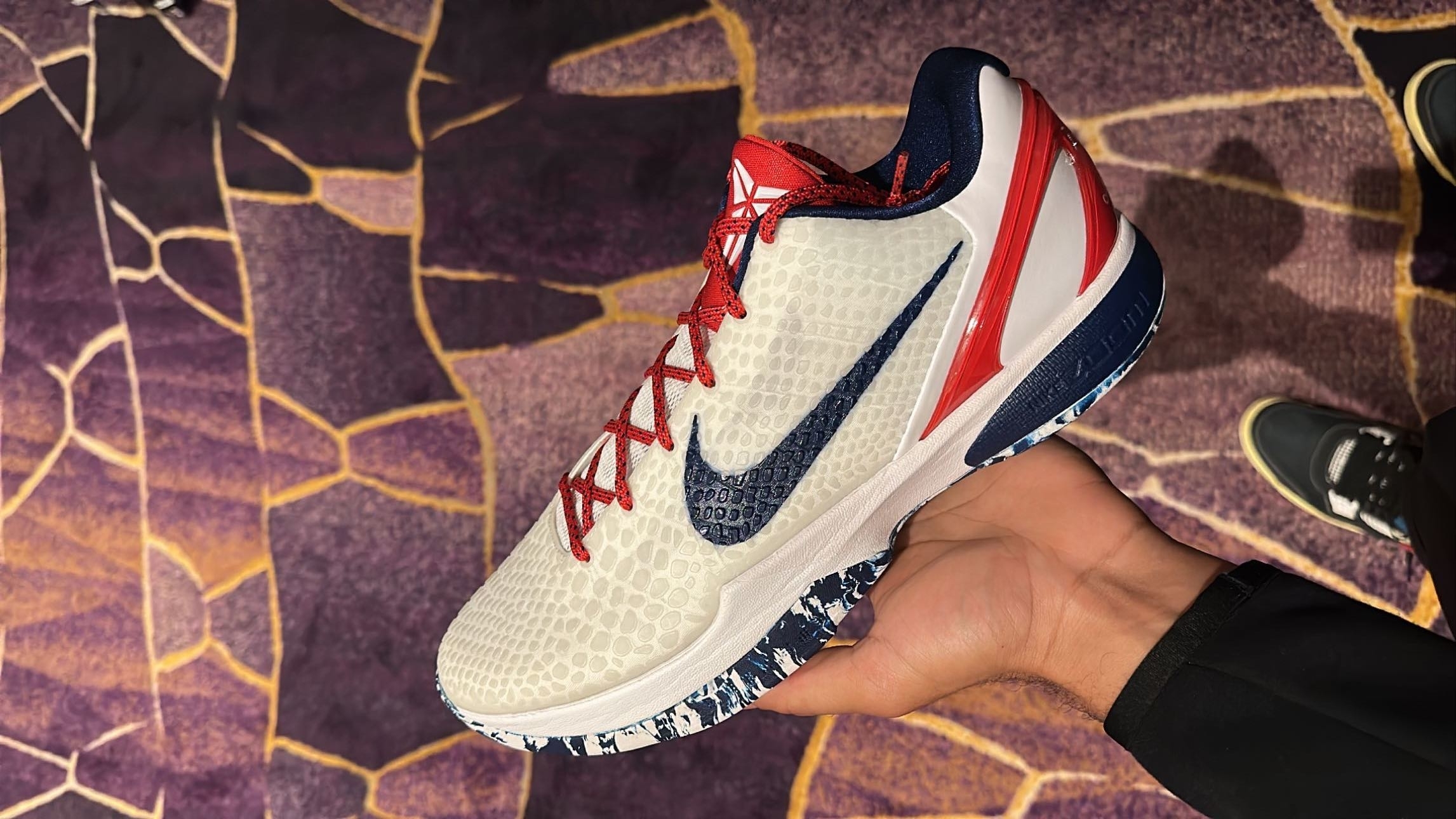 Kobe bryant shoes cheap red white and blue