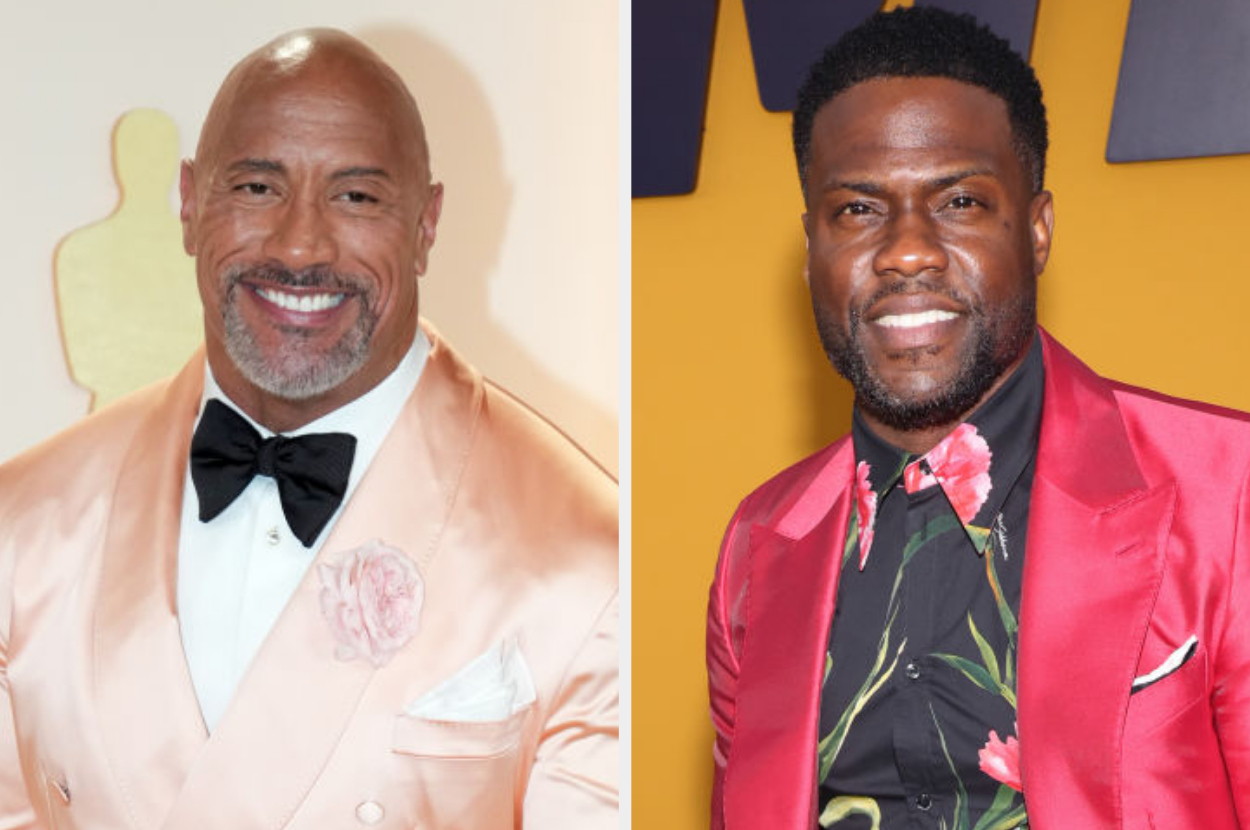 Side-by-side of Dwayne Johnson and Kevin Hart