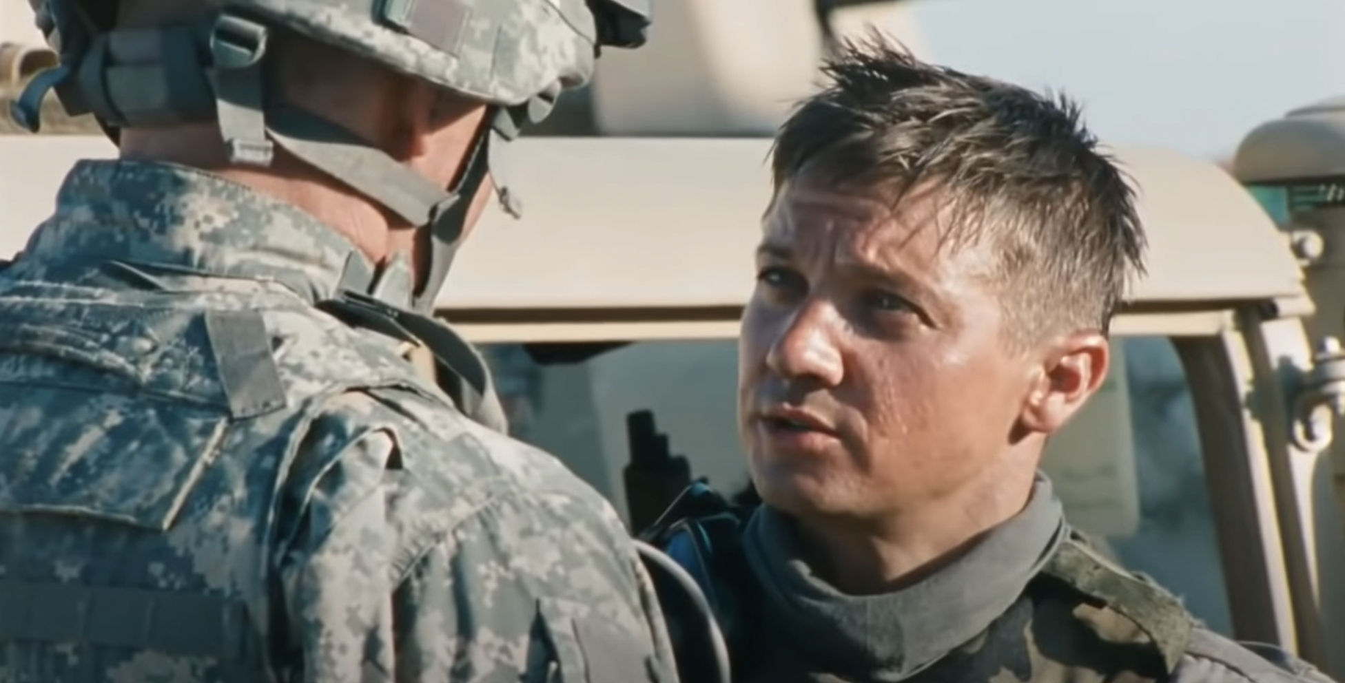 Jeremy Renner as a soldier