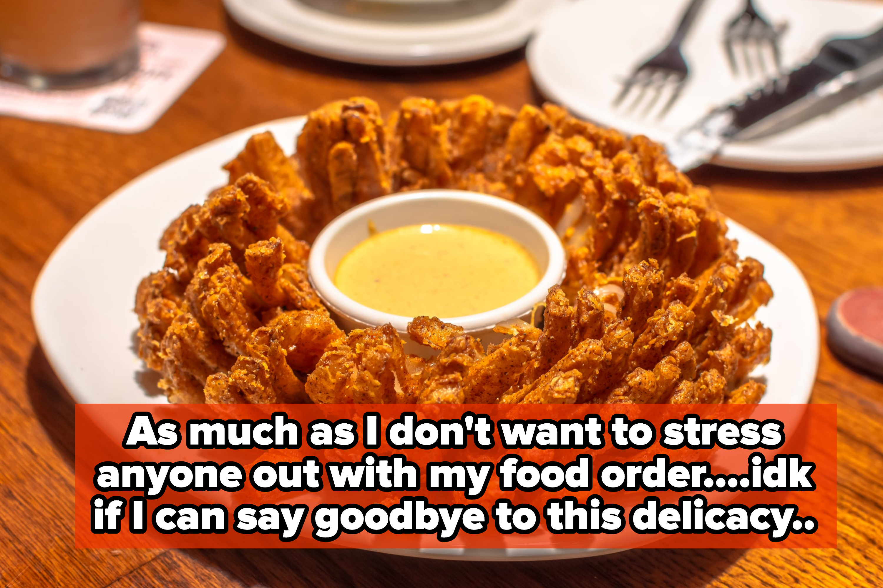 A blooming onion dish