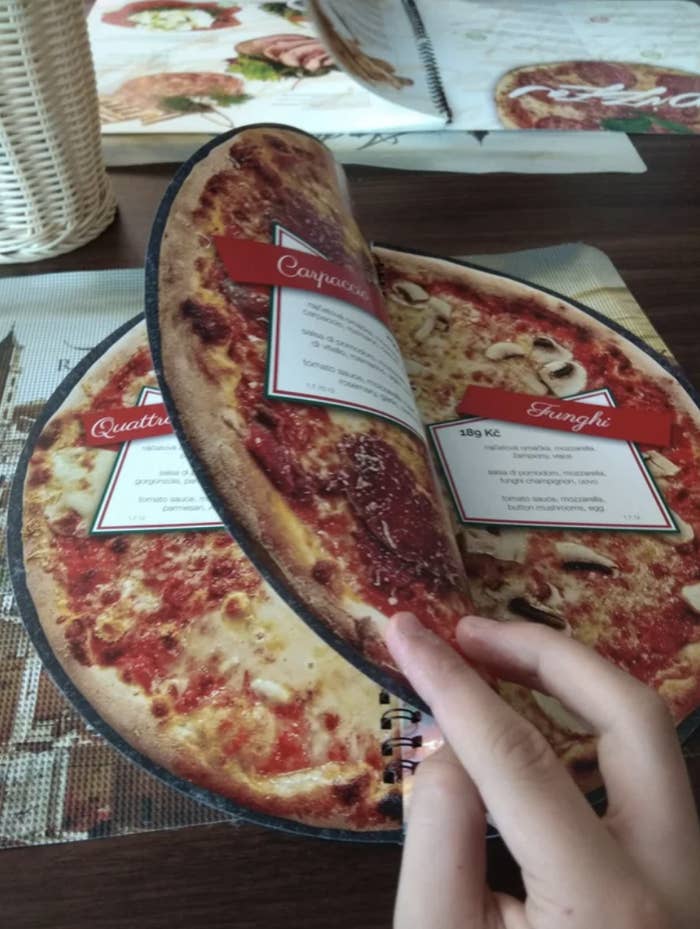 A pizza menu