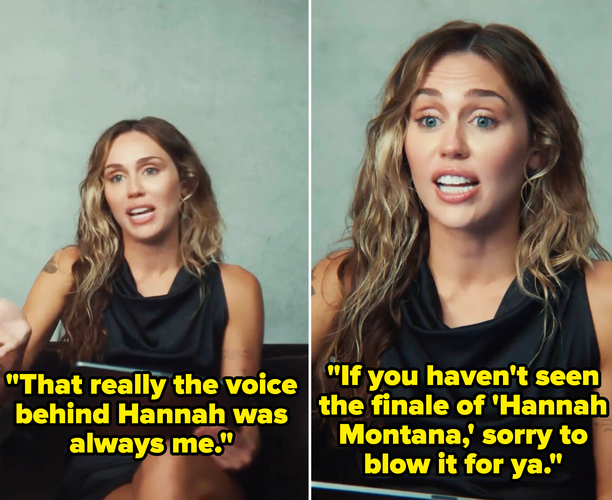 miley talking into a camera about the series