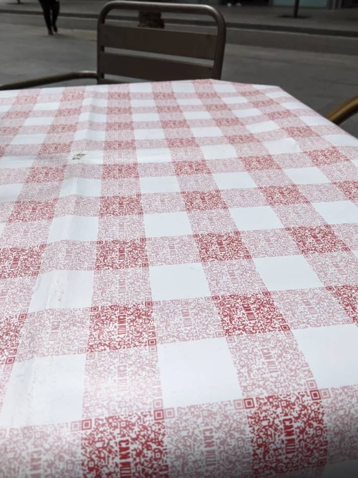 A QR code tablecloth