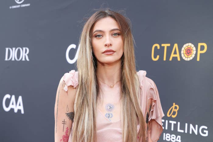 Closeup of Paris Jackson on the red carpet