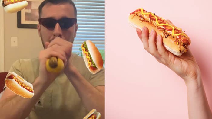 a tiktok npc creator and a hot dog