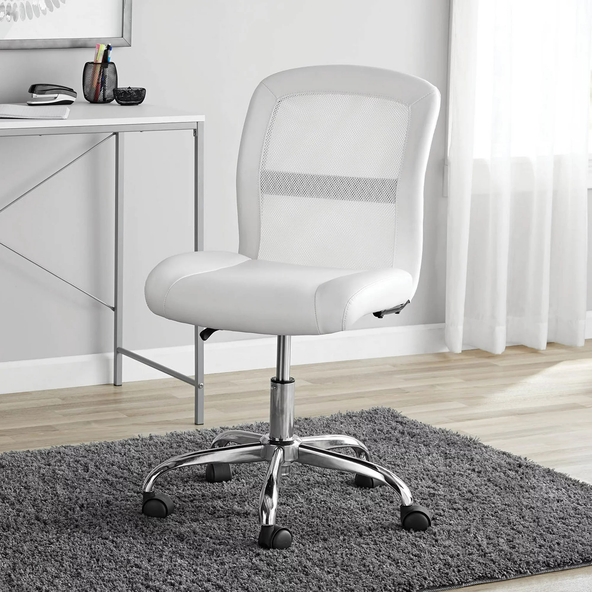 The office chair in the color White