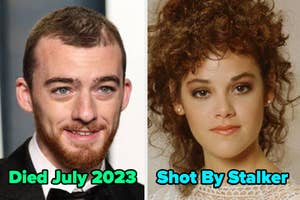 Angus Cloud and Rebecca Shaeffer