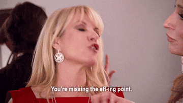 Real Housewife Ramona Singer saying &quot;You&#x27;re missing the effing point&quot;