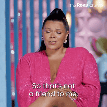 Woman saying &quot;So that&#x27;s not a friend to me&quot;