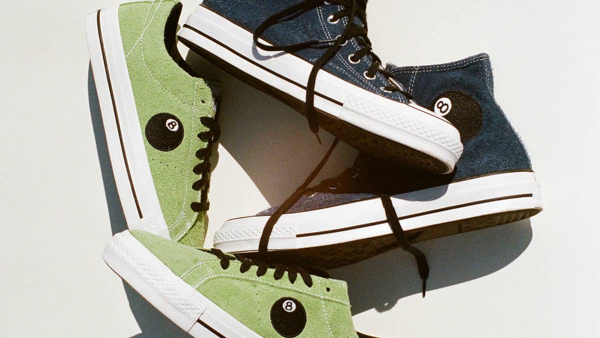 Frequent collaborators Stussy and Converse have confirmed that a new Chuck 70 Hi and One Star '8-Ball' collab is releasing in November 2022.
