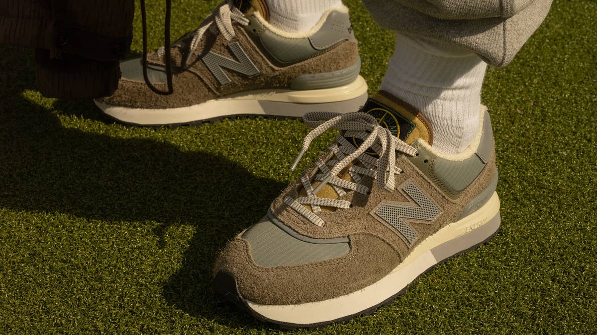 Stone Island and New Balance are dropping a new 574 sneaker collaboration in February 2023. Find the official release details on the sneaker project here.