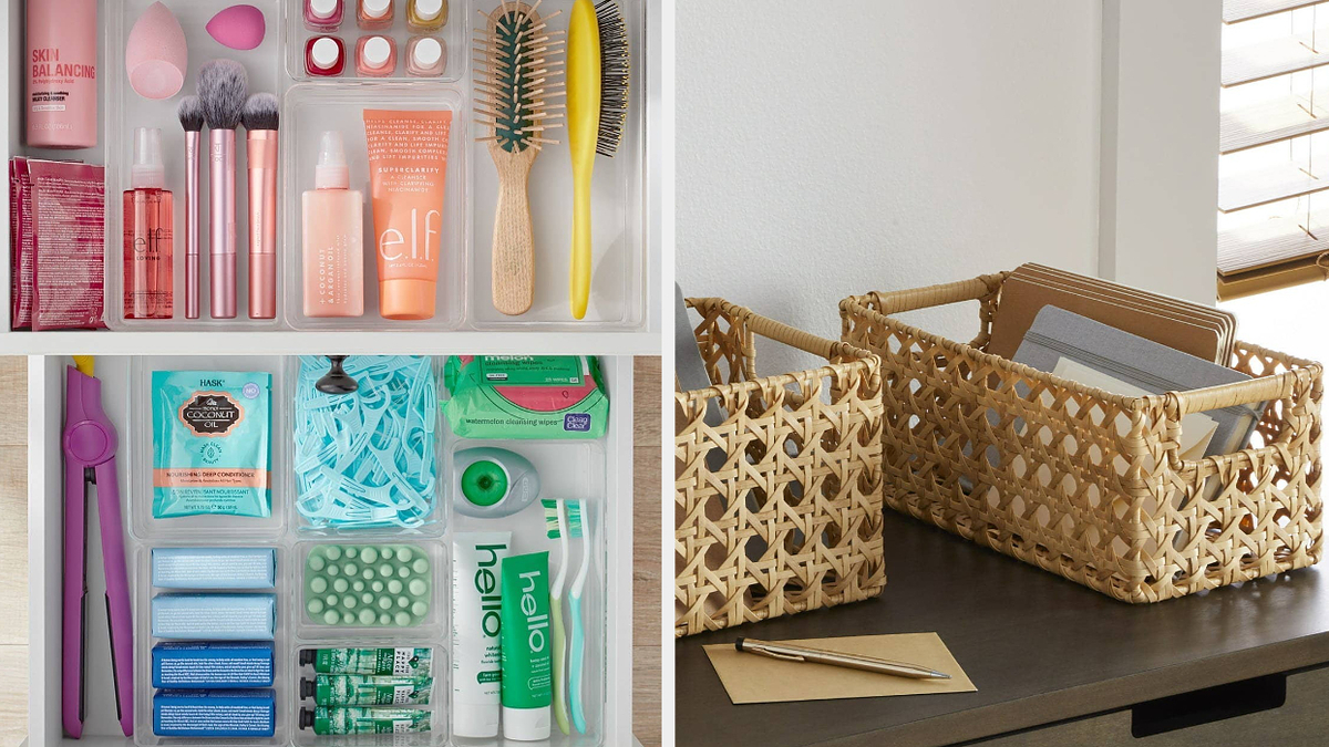 Cheers US Plastic Storage Baskets - Small Pantry Organizer Basket