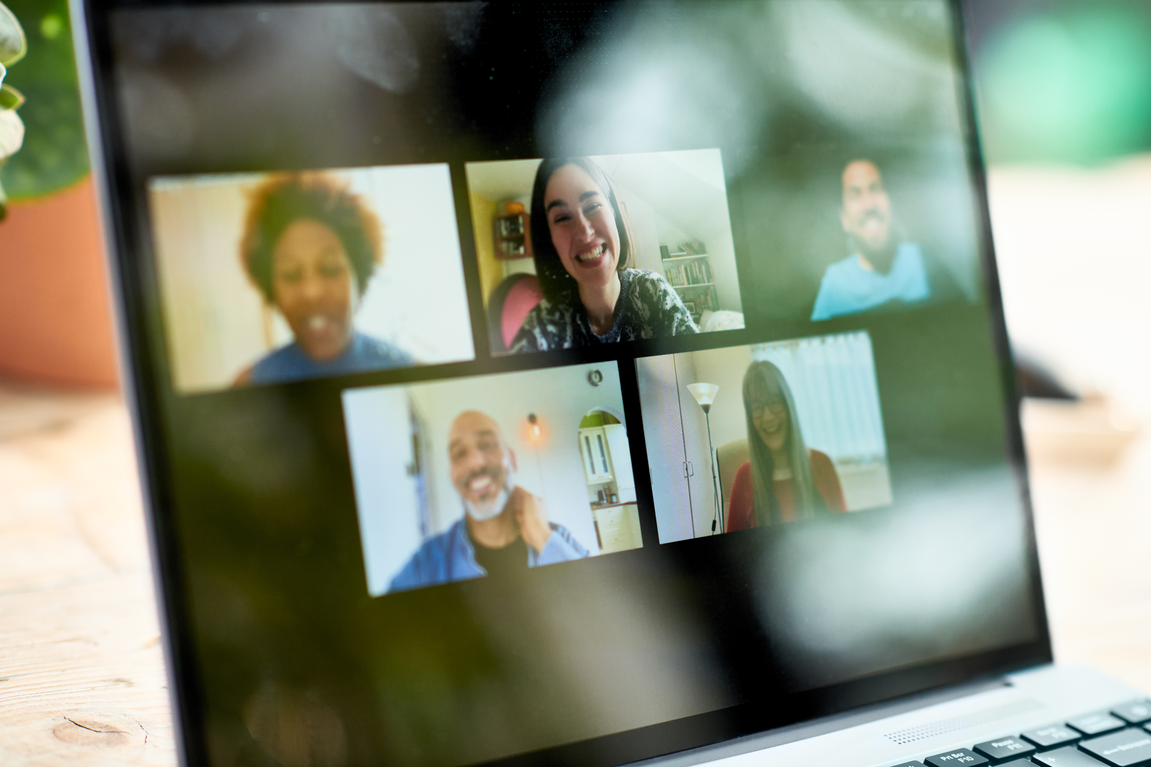 diverse colleagues meeting on a video call