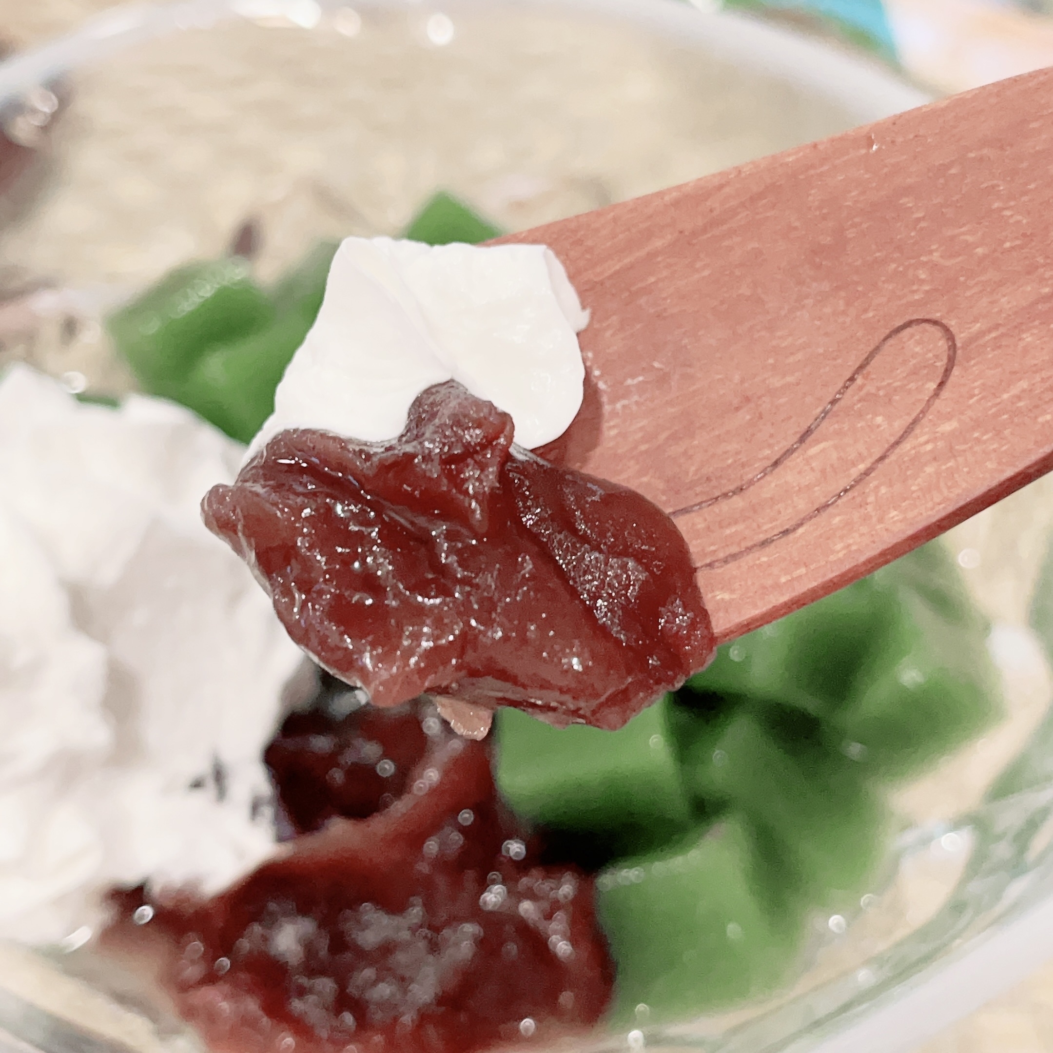 KALDI（カルディ）のオススメのスイーツ「つぶあん入り 宇治抹茶の寒天」