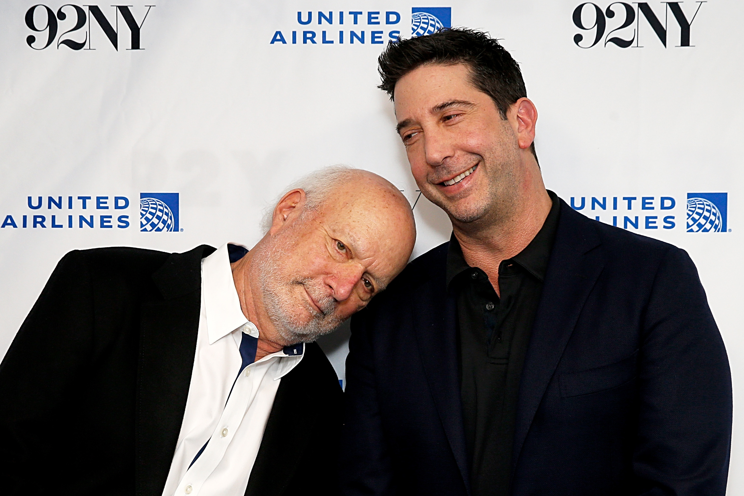 James and David Schwimmer at a media event