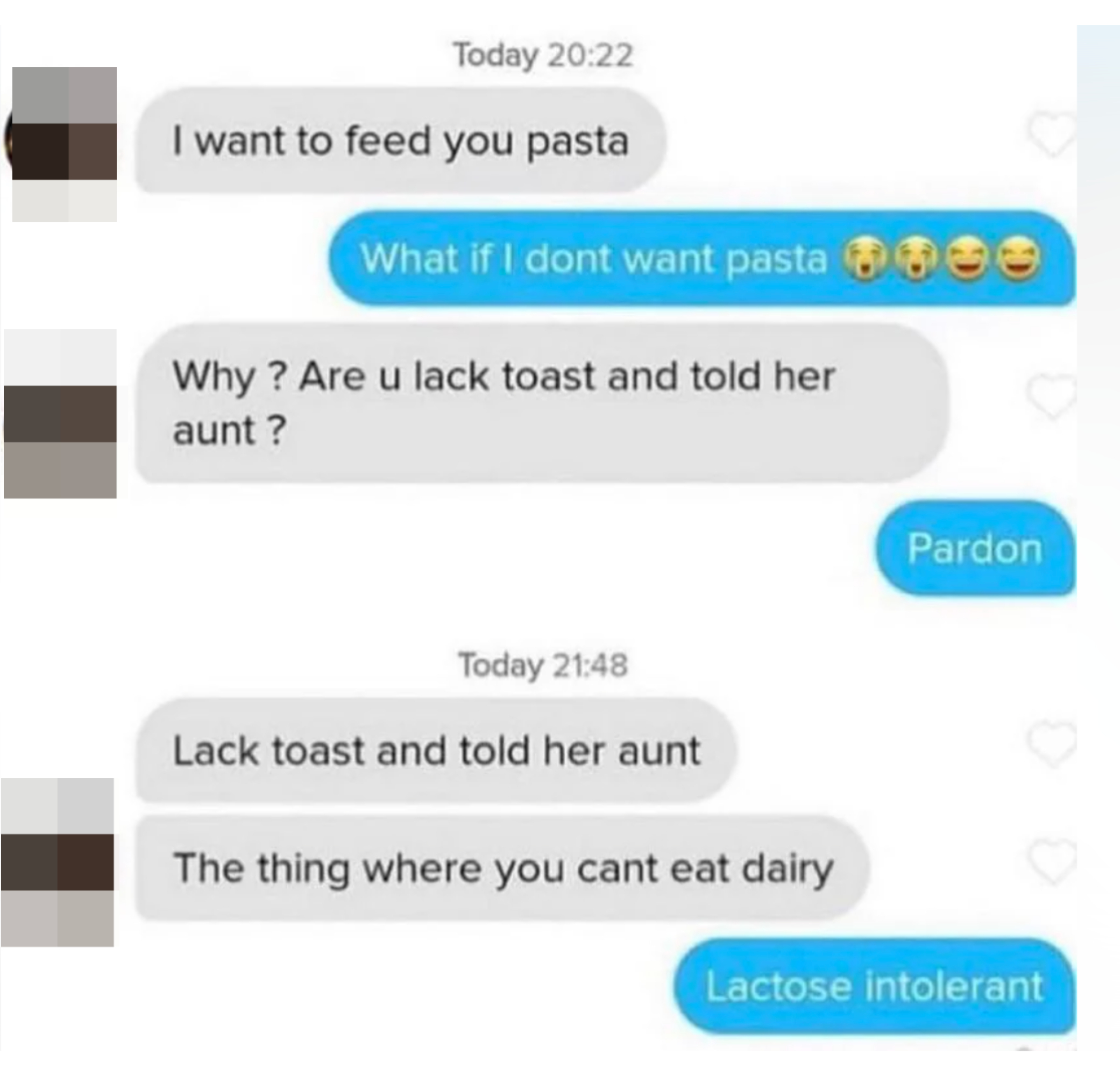 &quot;lack toast and told her aunt&quot;