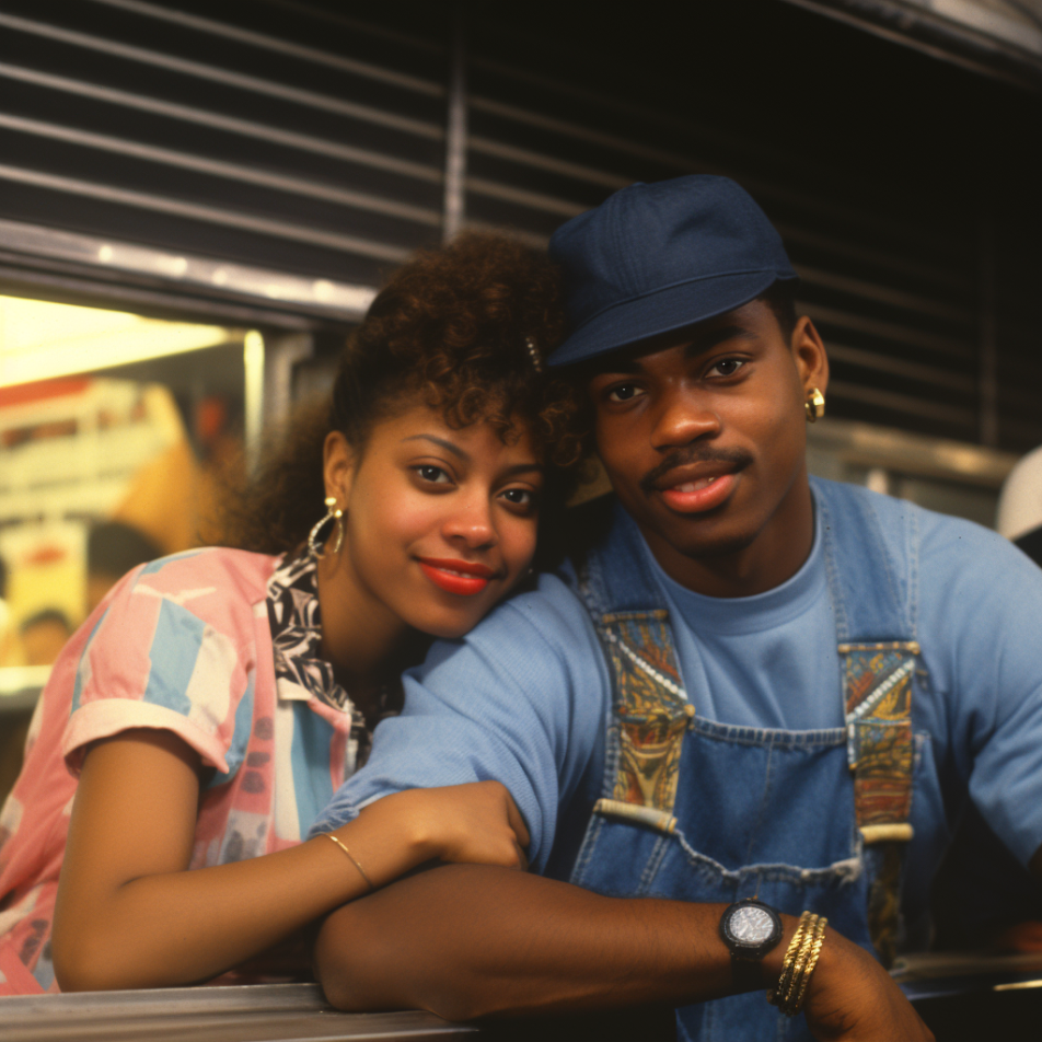 A Black couple in the 1980s