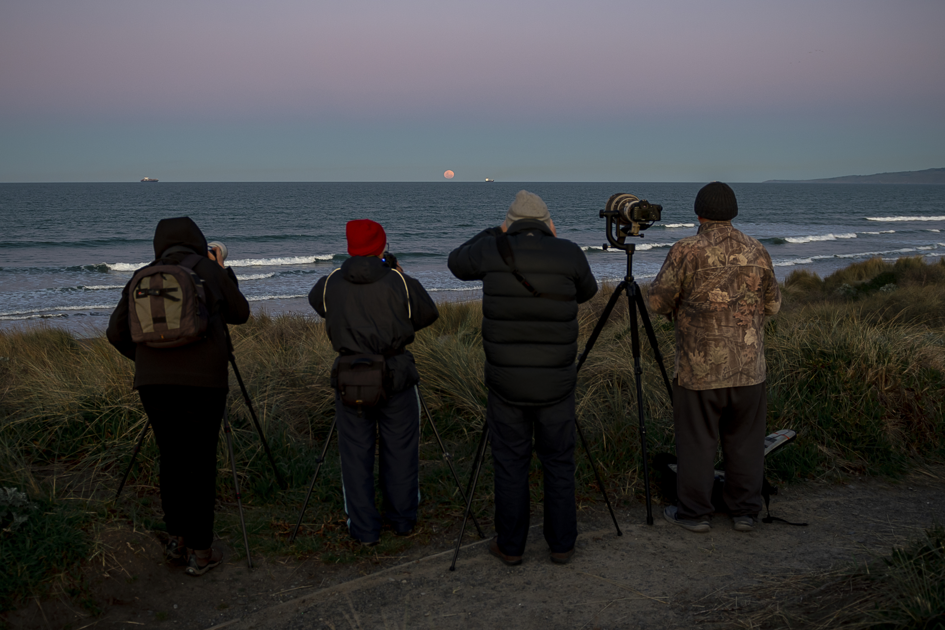 Photographers capture the super blue moon in Christchurch, New Zealand