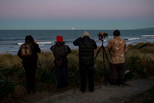 Photographers capture the super blue moon in Christchurch, New Zealand
