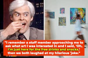 bill hader eating popcorn vs an art museum 