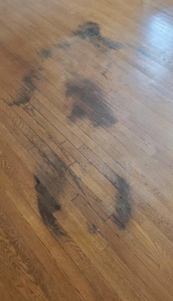 A body-shaped stain