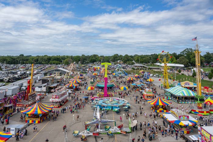 An aerial view of the Iowa State Fair