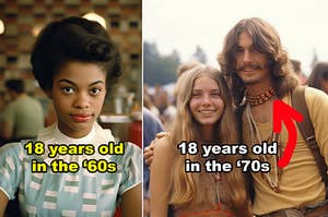 Side-by-sides of 18 year olds in the '60s vs. in the '70s