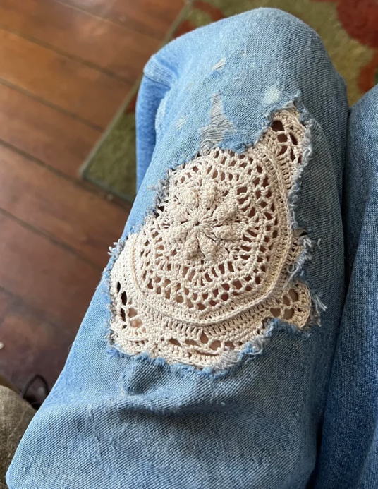 doily patch in the jeans