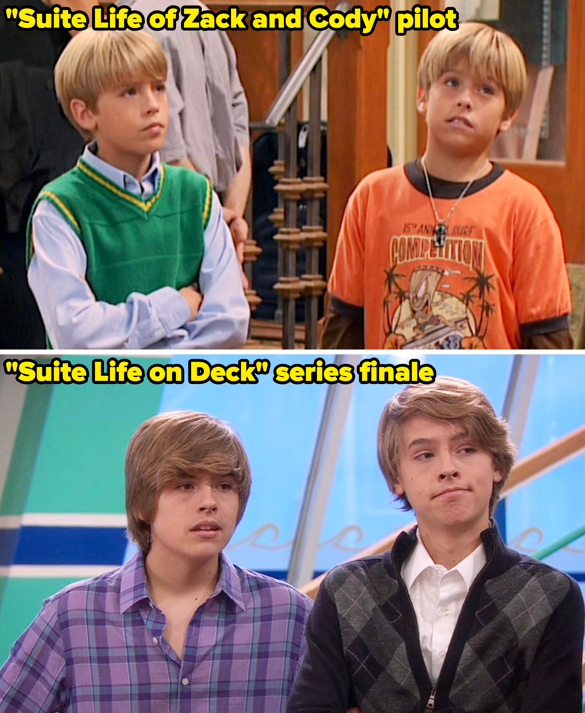 The Sprouse twins in the Suite Life series