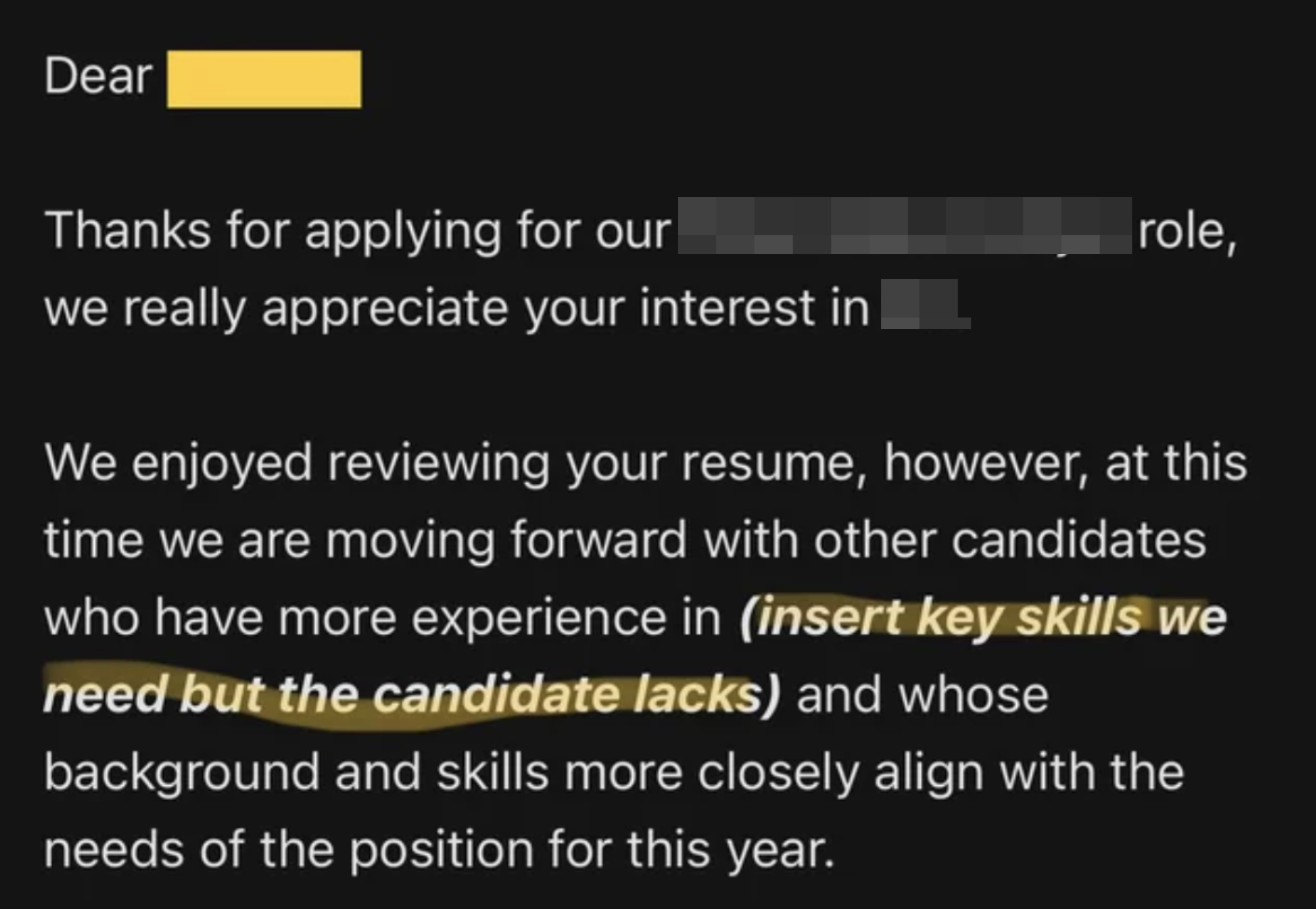 &quot;insert skills we need but the candidate lacks&quot;