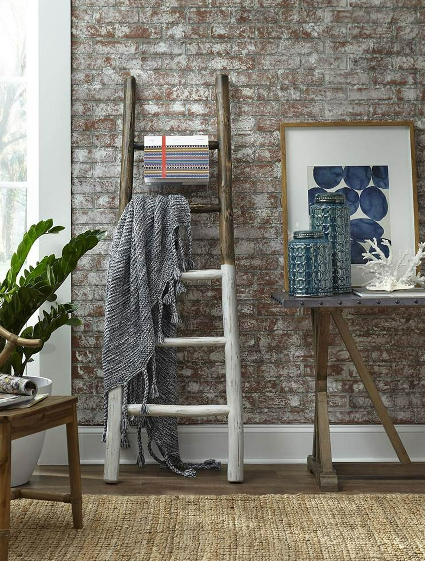 the blanket ladder in a living room